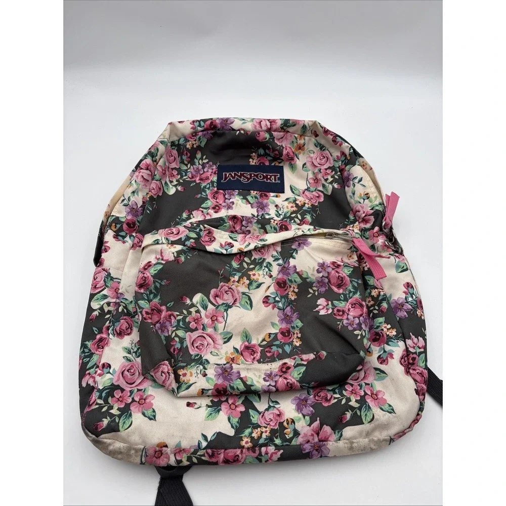 JanSport SuperBreak Backpack Vintage Floral Print Classic Book Bag Multicolor